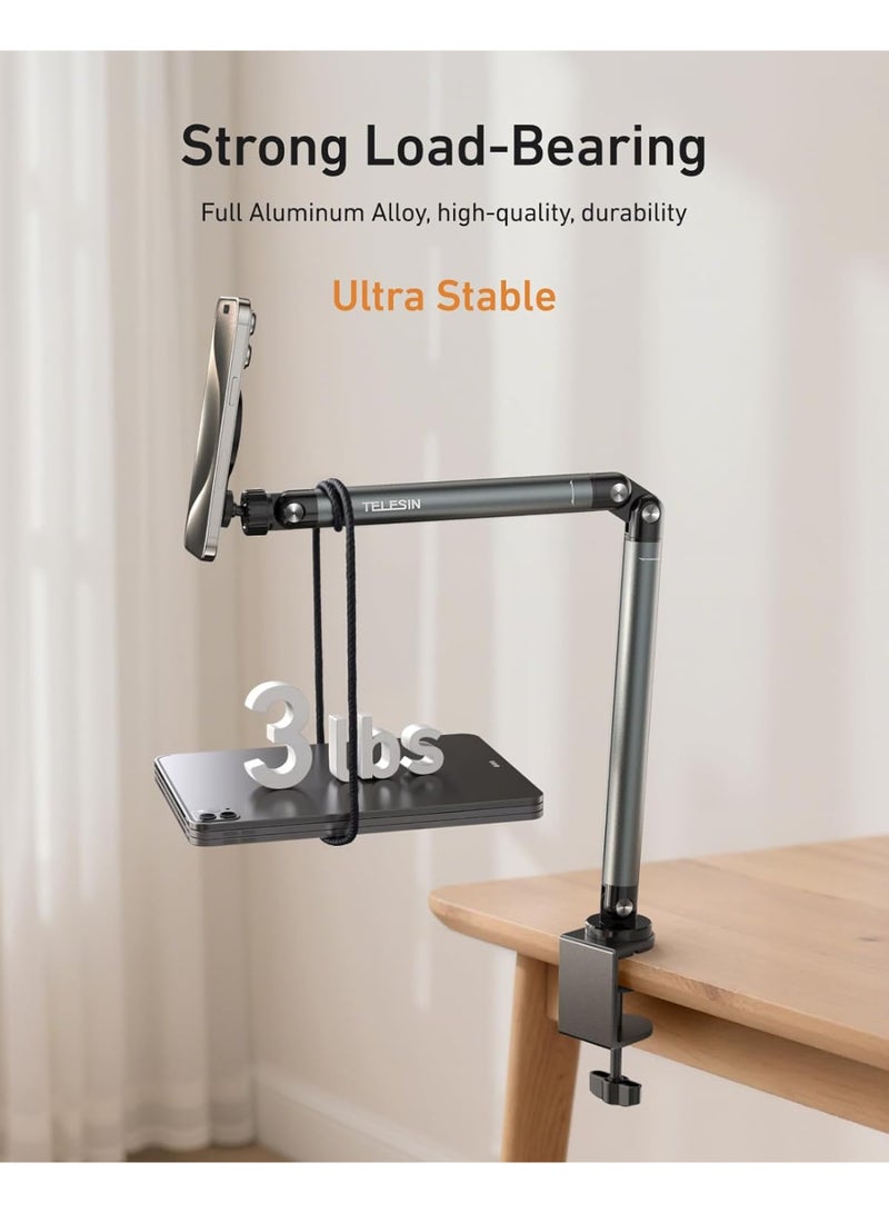 TELESIN° Smartphone Stand, Sleeping Tablet Stand, Smartphone Arm Stand, Bed, Portable, Fixed Stand, Smartphone Holder, Lazy Stand, 360° Rotation, Tabletop, Flexible Arm, Smartphone, Stand, Birds-eye - Image 3